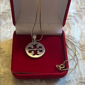 Tory Burch Silver Modern Pendant Necklace